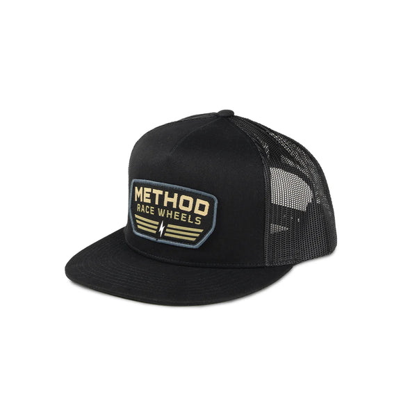 Method Flight Badge Flatbill Trucker Hat Snapback | Black